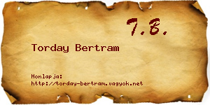 Torday Bertram névjegykártya